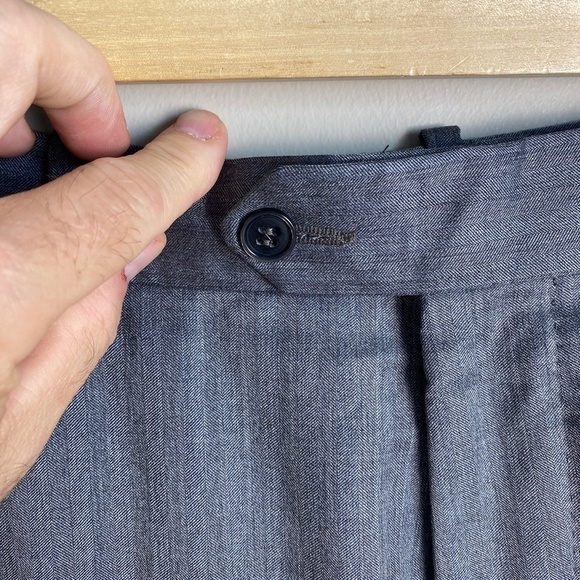 Balmier Fashion Men's‎ Silver/Gray Wool/Silk Blend Dress Pant - Picture 2 of 15